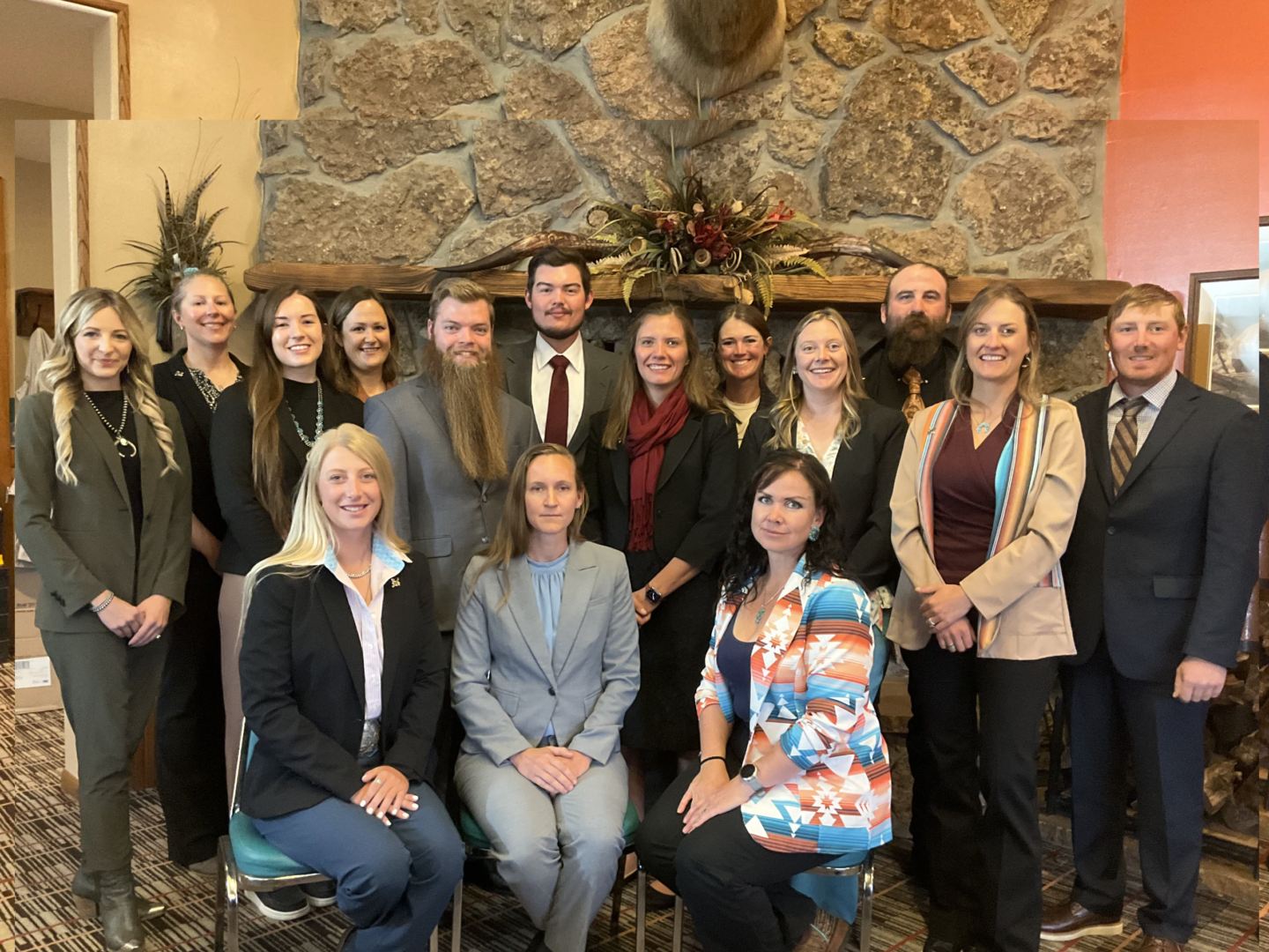 Wyoming L.E.A.D. Class 18: (back) Courtny Conkle, Douglas; Amber Edwards, Sheridan; Katie Shockley, Cheyenne; Eilish Hanson, Lusk; Cody Alps, Yoder; Dagan Montgomery, Big Piney; Tori Graves, Buffalo; Marie McClaren, Kemmerer; Averi Reynolds, Bar Nunn;  Jarrod Hendry, Lysite; Laramie Seymour, Rozet; Seth Allen, Lusk; (front) Mattie Stevenson, Rawlins; Beth Edwards, Laramie; Acacia Acord, Weston.